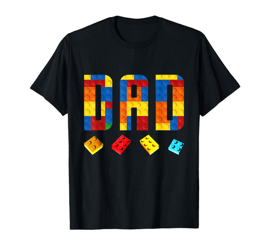 Dad Master Builder Building Blocks Birthday Family Matching T-Shirt