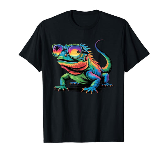 Cool Iguana Sunglasses Funny Reptile Lizard Lover Animal T-Shirt