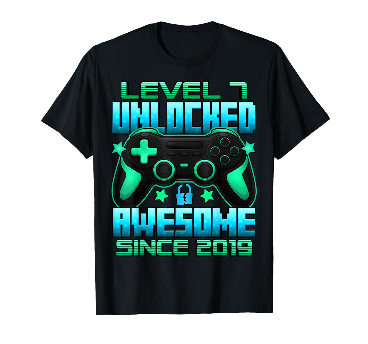 Level 7 Unlocked 7 Year Old Gifts for Boys 7th Birthday Boy T-Shirt