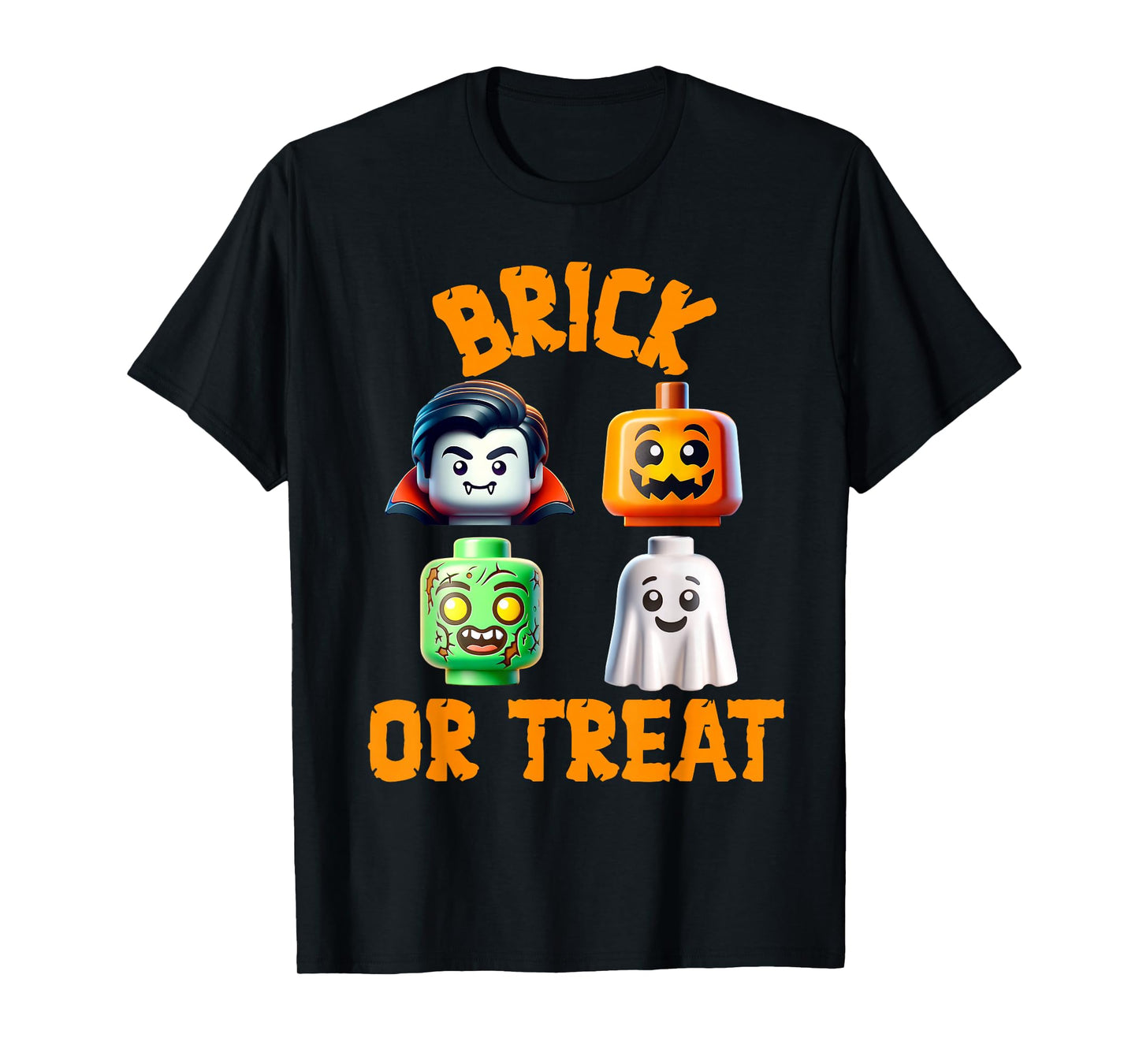 Building Bricks Halloween Costume Brick or Treat Monsters T-Shirt