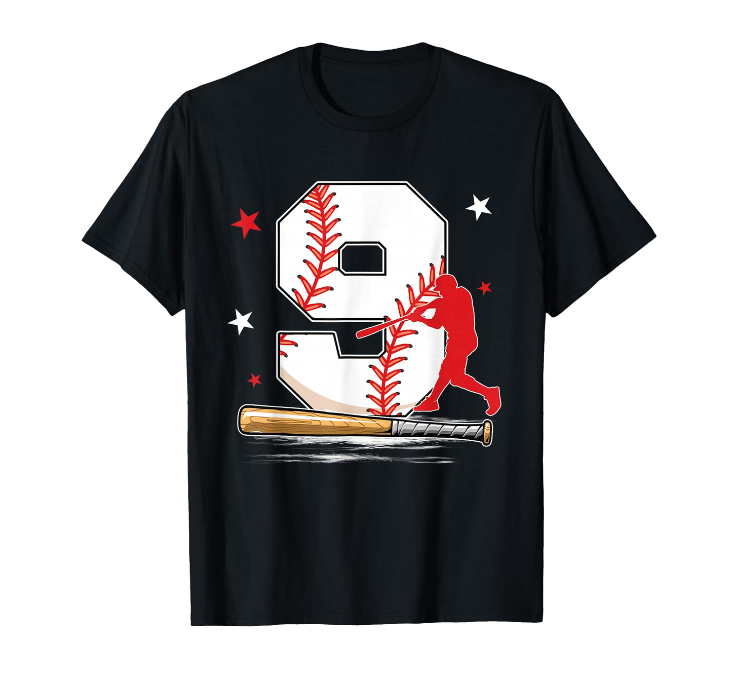 9 Years Old Baseball Birthday Boy 9th Bday Party T-Shirt