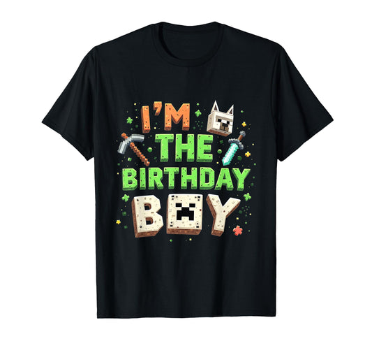 Bday Party I'm The Birthday Boy Video Gamer Pixel Number T-Shirt