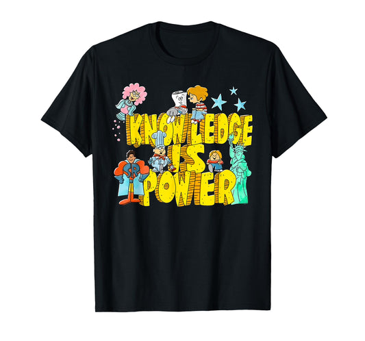 Knowledge Is Power Womens Graphic Kids Humor Teacher Gift T-Shirt