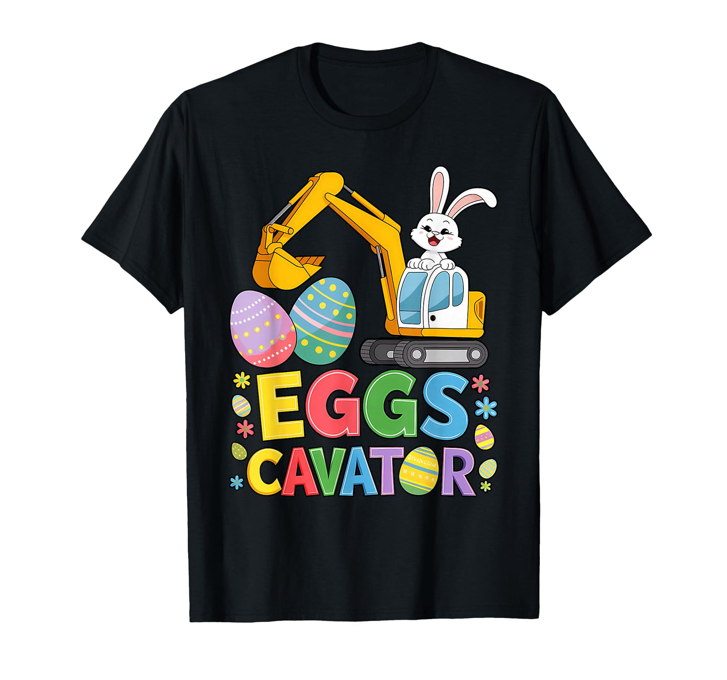 Kids Boys Easter Bunny Excavator Easter Kids Boys Toddler T-Shirt
