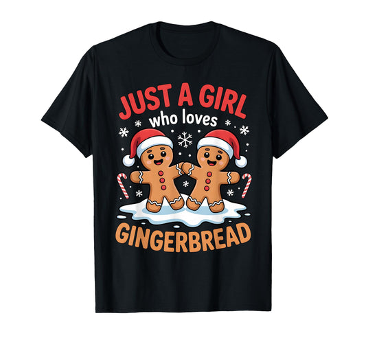 Just a Girl Who Loves Gingerbread Cute Christmas Outfit T-Shirt