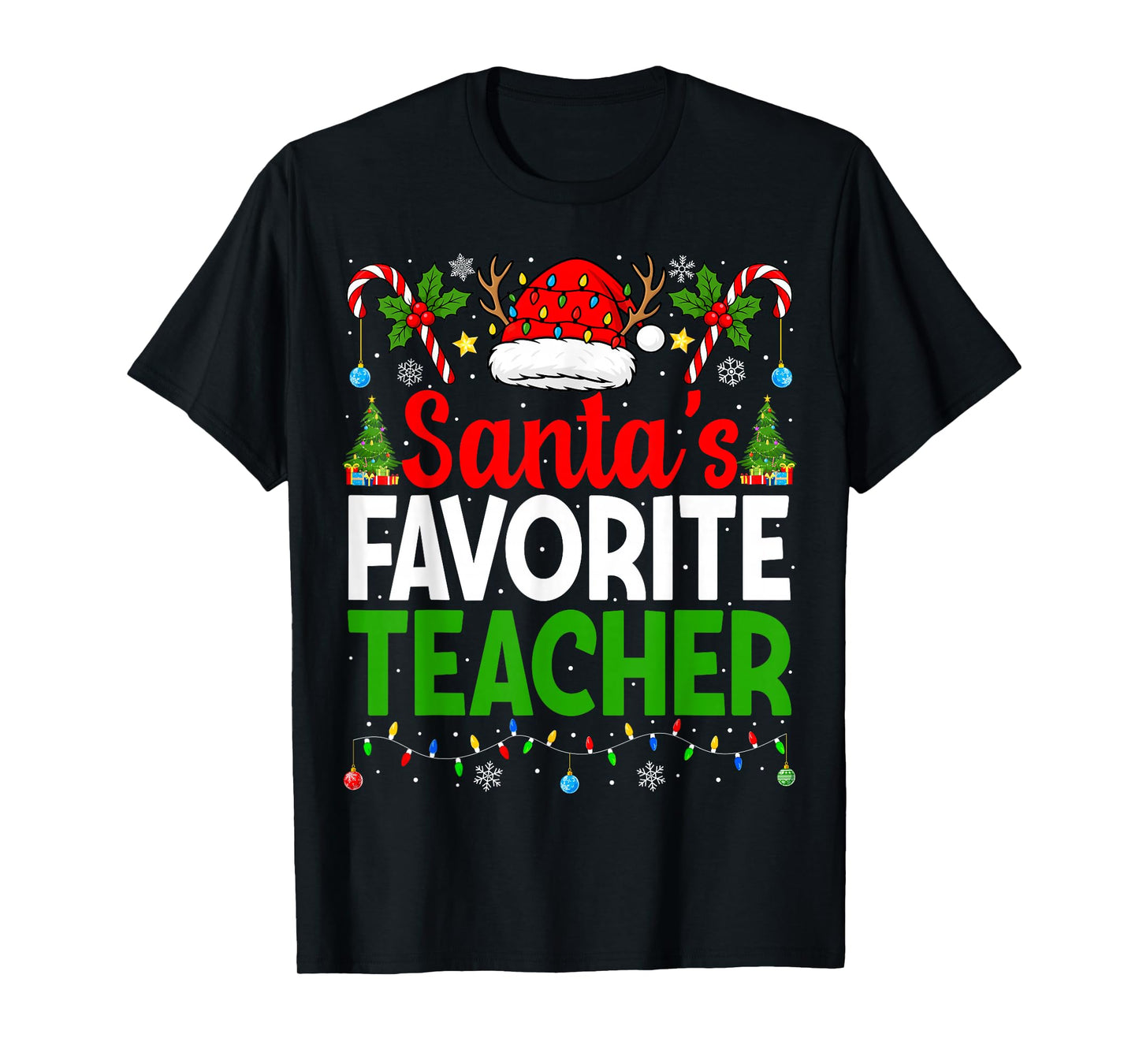 Santa's Favorite Teachers Christmas Funny Christmas Teacher T-Shirt