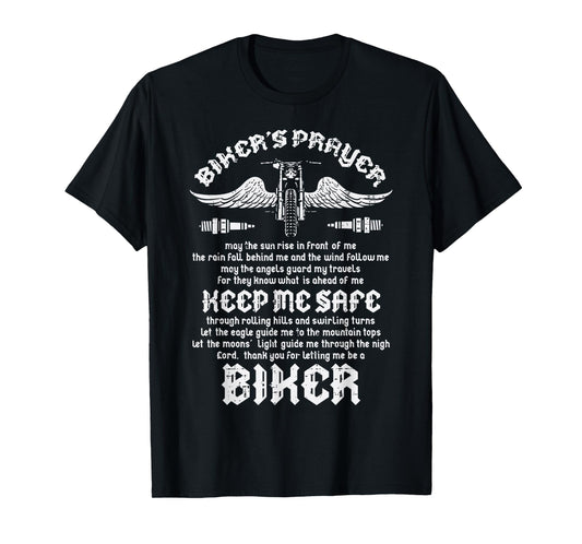Bikers Prayer Vintage Motorcycle Motorbike Men Women Kids T-Shirt