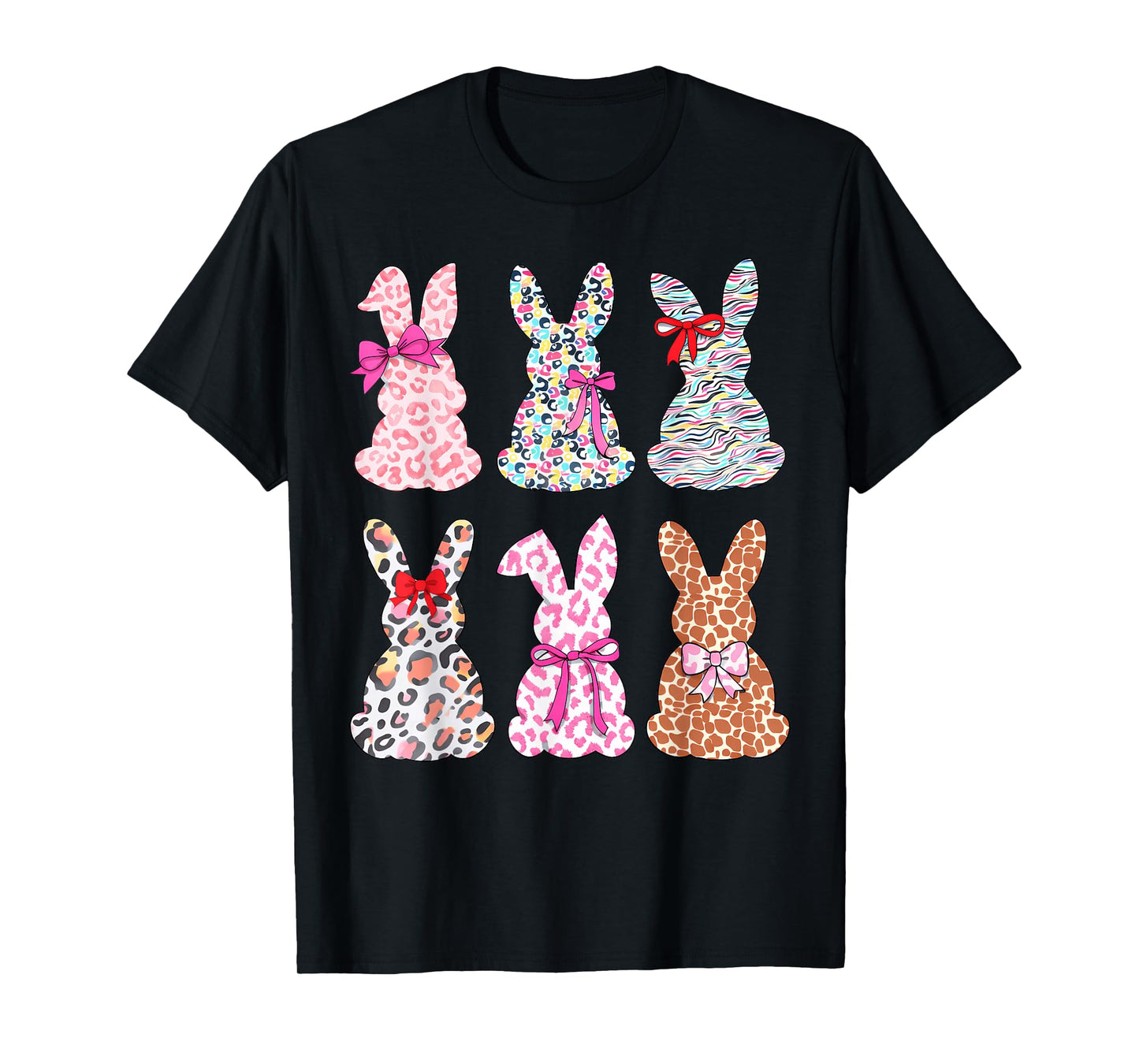 Women Girls Easter Bunny Leopard Happy Easter Day Women Girl T-Shirt