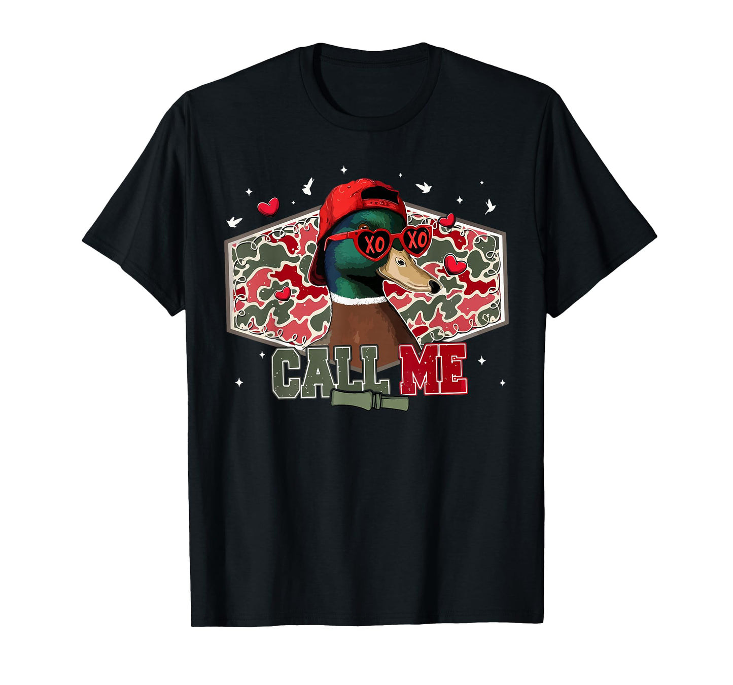 Call Me Duck Hunting Retro Valentine's Day Men Women T-Shirt