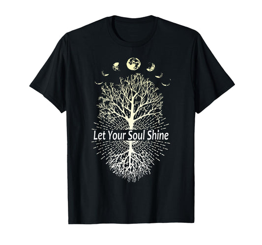 Phases of the Moon Let Your Soul Shine Tree T-Shirt