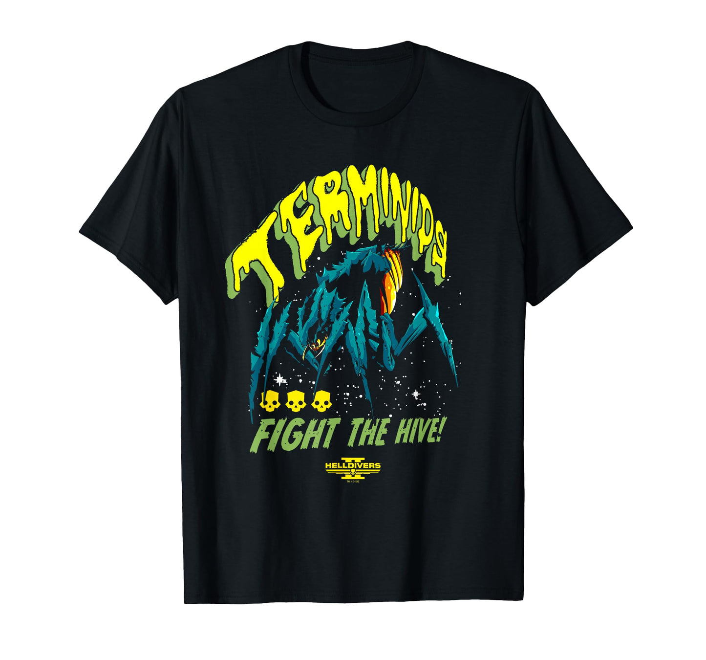 Helldivers 2 Sony Playstation Video Game Retro Terminids T-Shirt