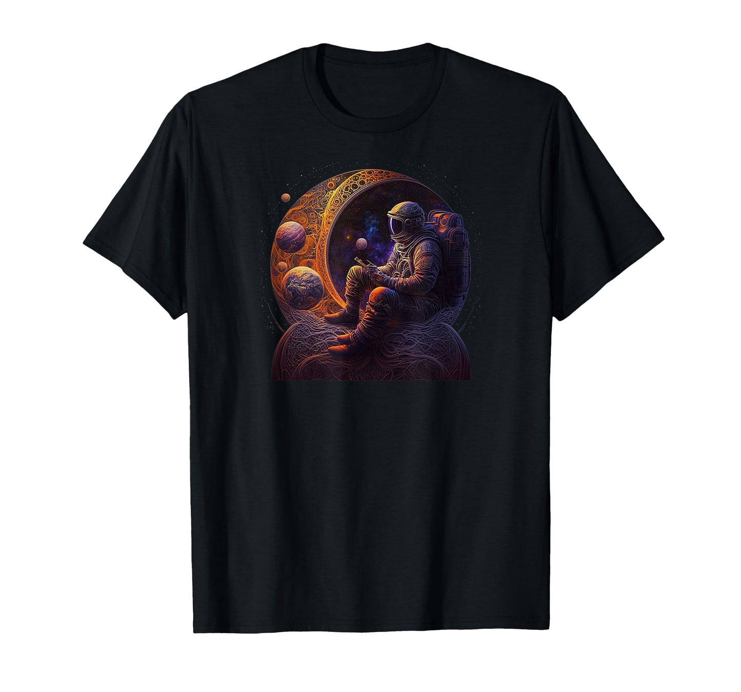 Meditating Astronaut Planets Meditation Astral Travel T-Shirt