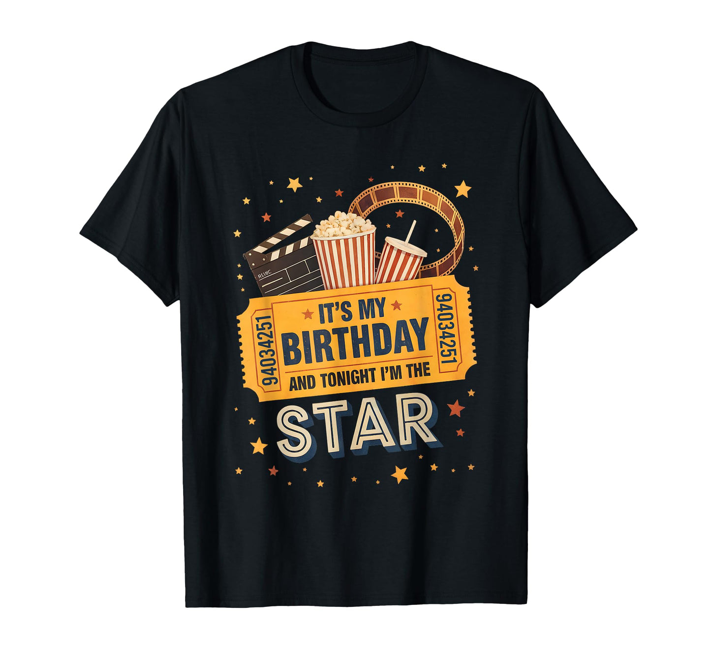 Movie Birthday Party Theme Family Movie Night Boys Girls T-Shirt