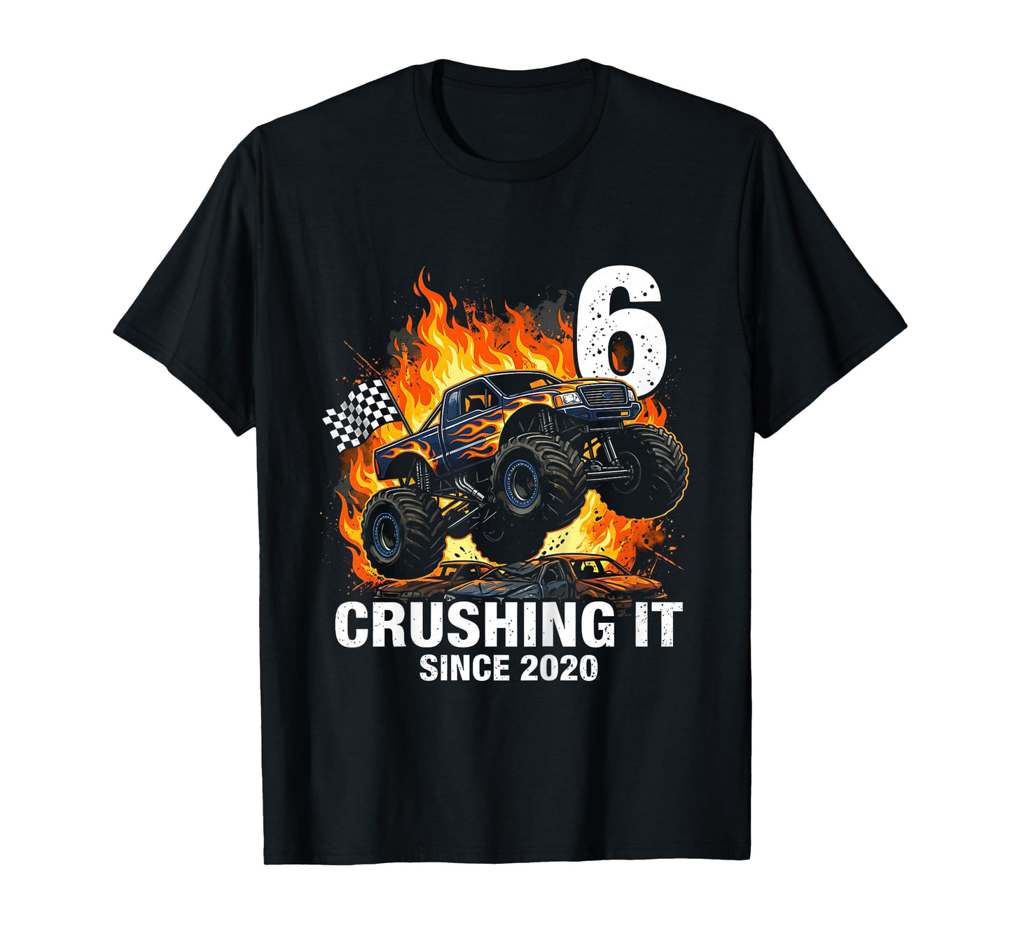 Kids 6th Birthday Truck Turning 6 Years Old Boy Born in 2020 T-Shirt