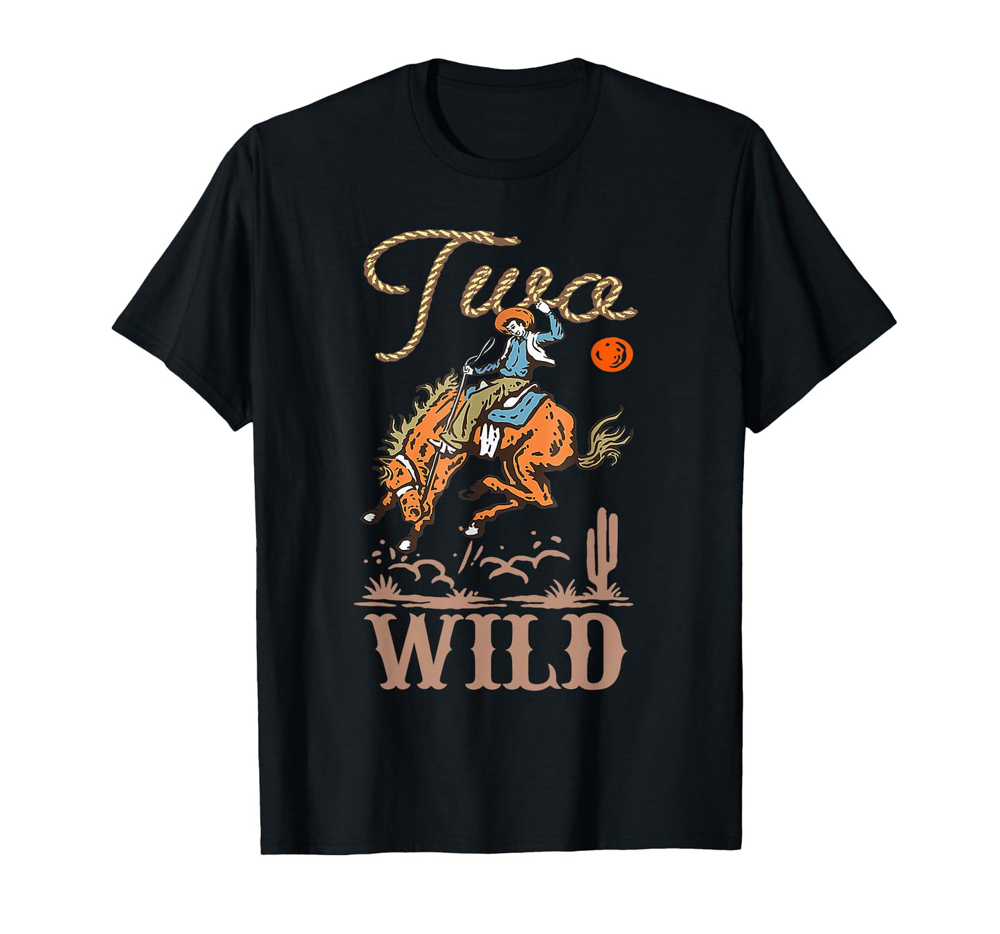 Kids Two Wild Cowboy Western Rodeo 2nd Birthday Boy 2 Yr Old T-Shirt