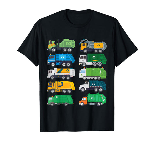 Garbage Truck Recycling Day Trash Waste Separation Trucks T-Shirt