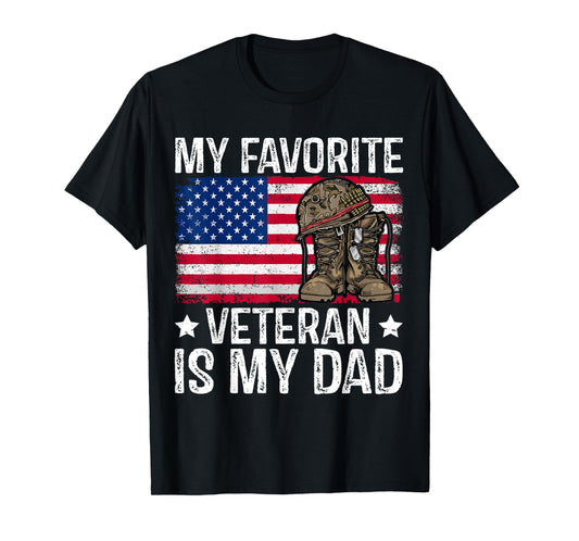 my favorite veteran is my dad army military veterans day T-Shirt