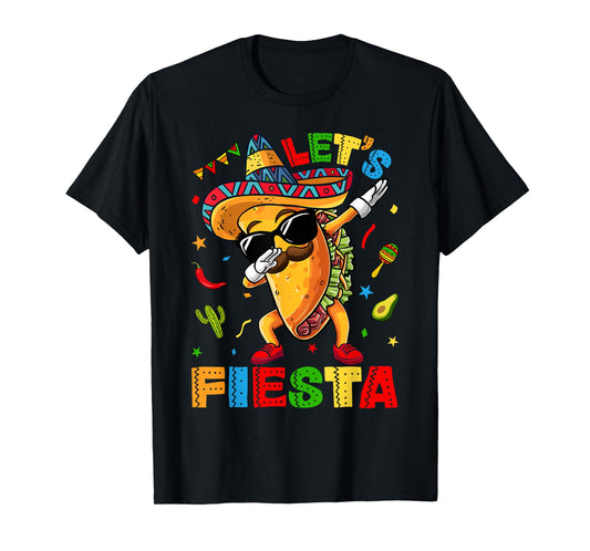 Let's Fiesta Tacos Dabbing Cinco De Mayo Mexican Dab Boy Kid T-Shirt