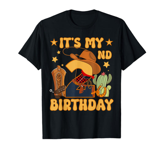 It's My 2nd Birthday Cowboy Rodeo Horse 2 Year Old Bday Boy T-Shirt
