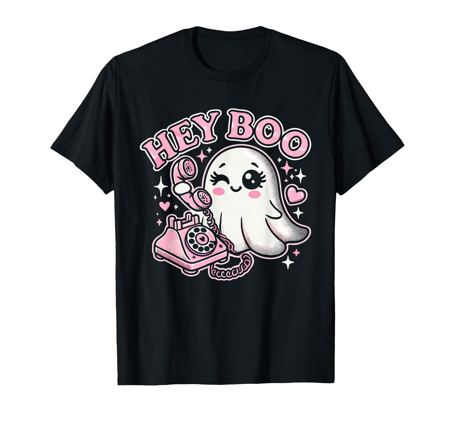 Groovy Hey Boo Cute Ghost Funny Halloween Girls Women Kids T-Shirt