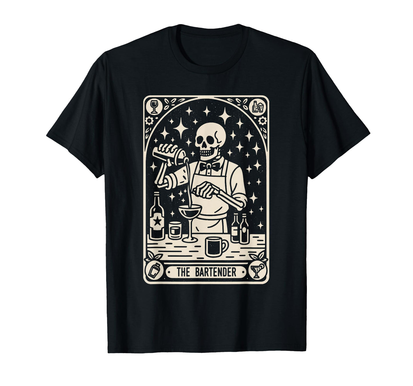 The Bartender Tarot Card Halloween Mixologist Barman T-Shirt