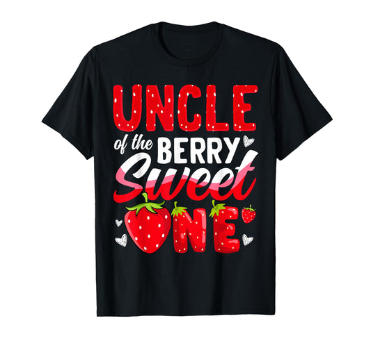 Uncle Of The Berry Sweet One Strawberry 1st Birthday T-Shirt