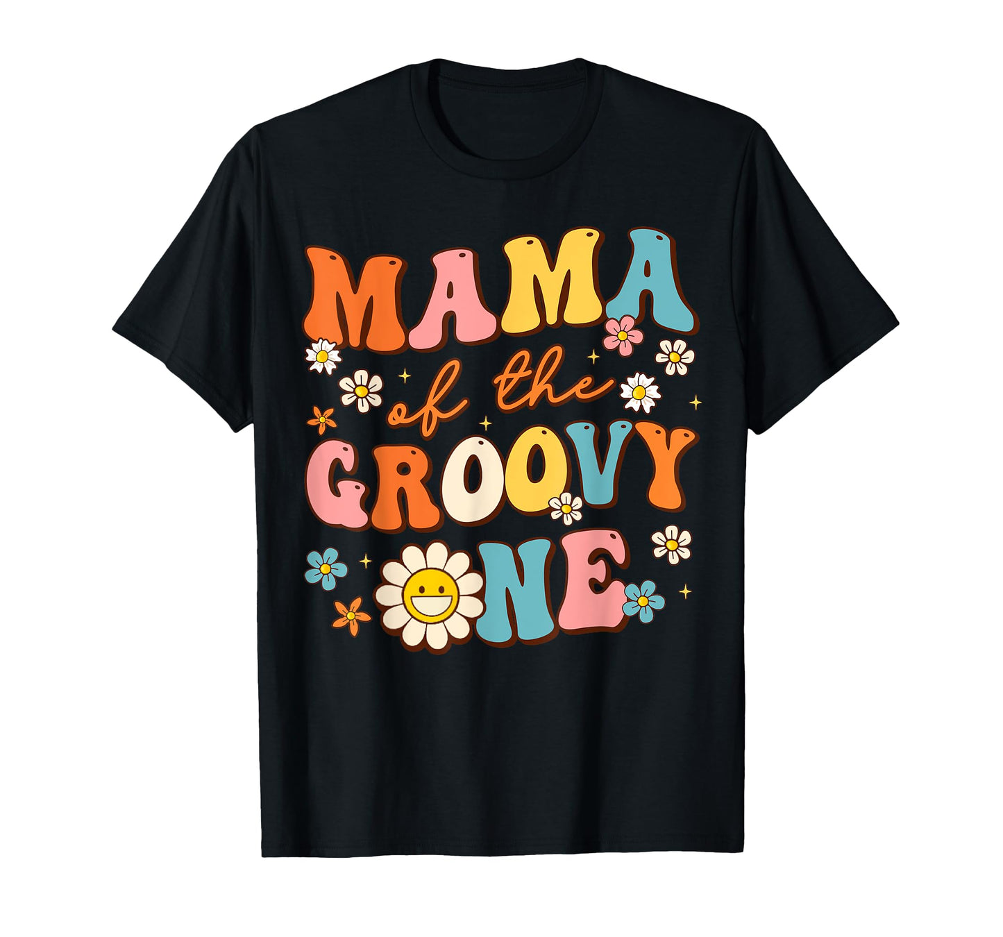 Mama Of The Groovy One 1st Birthday Pregnancy Announcement T-Shirt