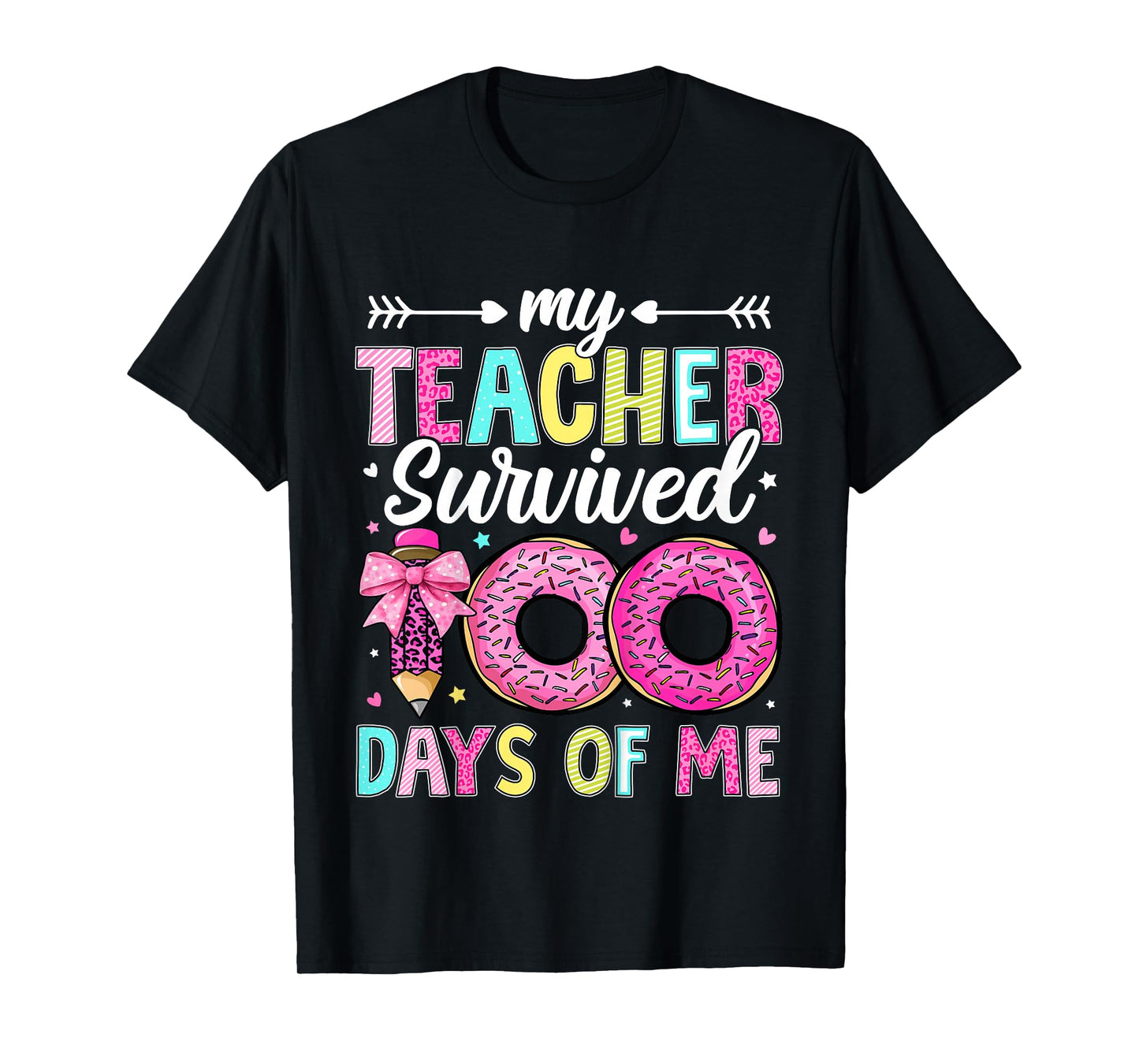 Kids My Teacher Survived 100 Days of Me 100th Day of School Girls T-Shirt