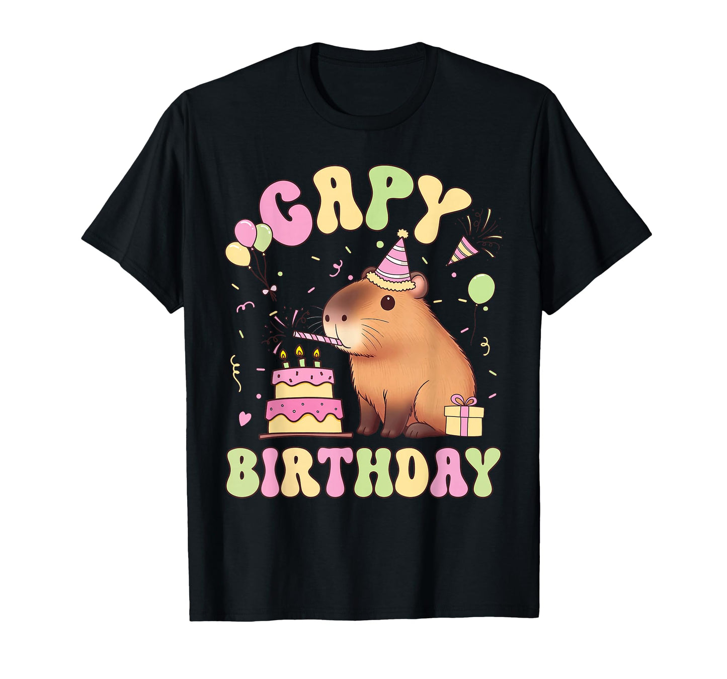 Funny Cute Capy Birthday Funny Capybara Animals Boys Girls T-Shirt