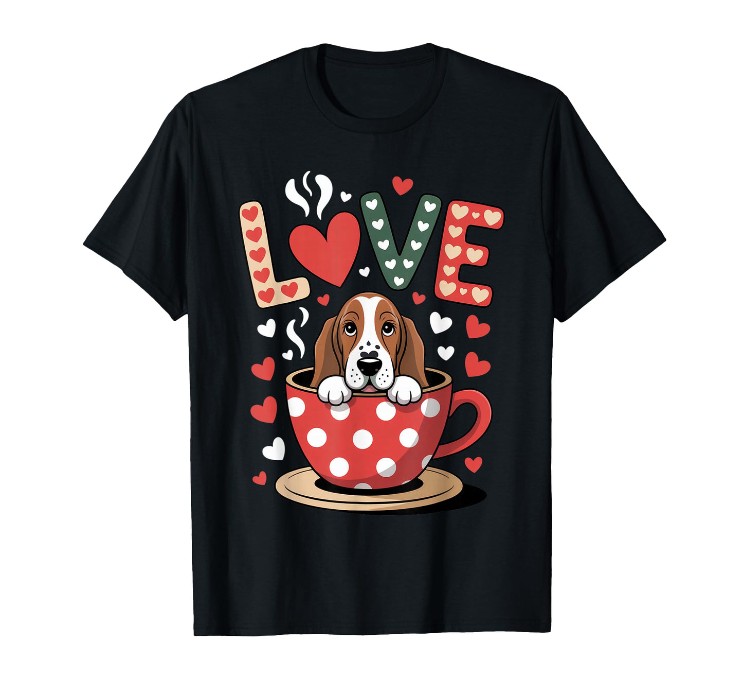 Dog is My Valentine Coffee Lover Cute Women T-Shirt