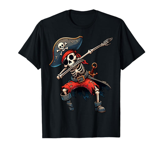 Dabbing Skeleton Pirate Kids T-Shirt