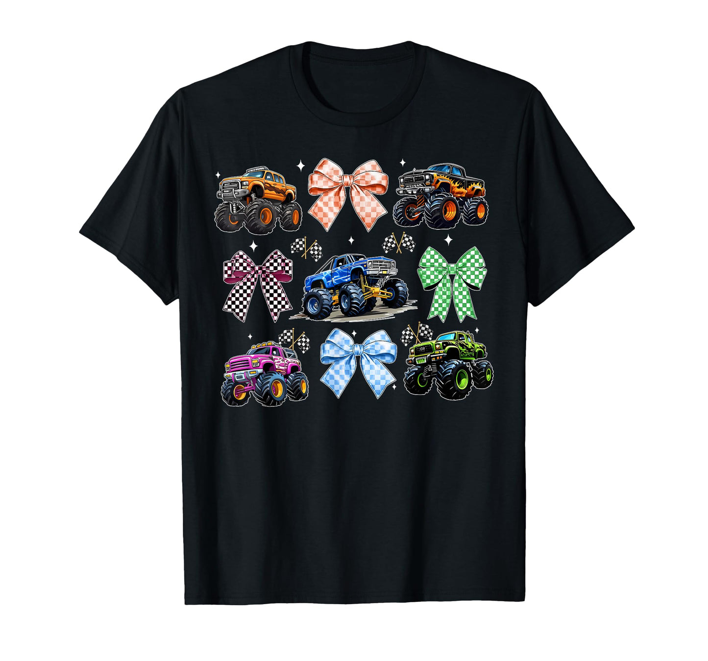 Monster Truck 4 Wheeler Offroad Girl Coquette Bow Pink Mom T-Shirt
