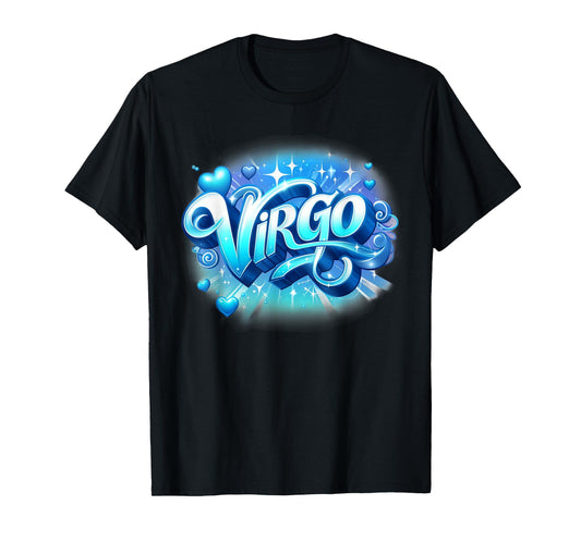 Blue Virgo Zodiac Star Sign T-Shirt