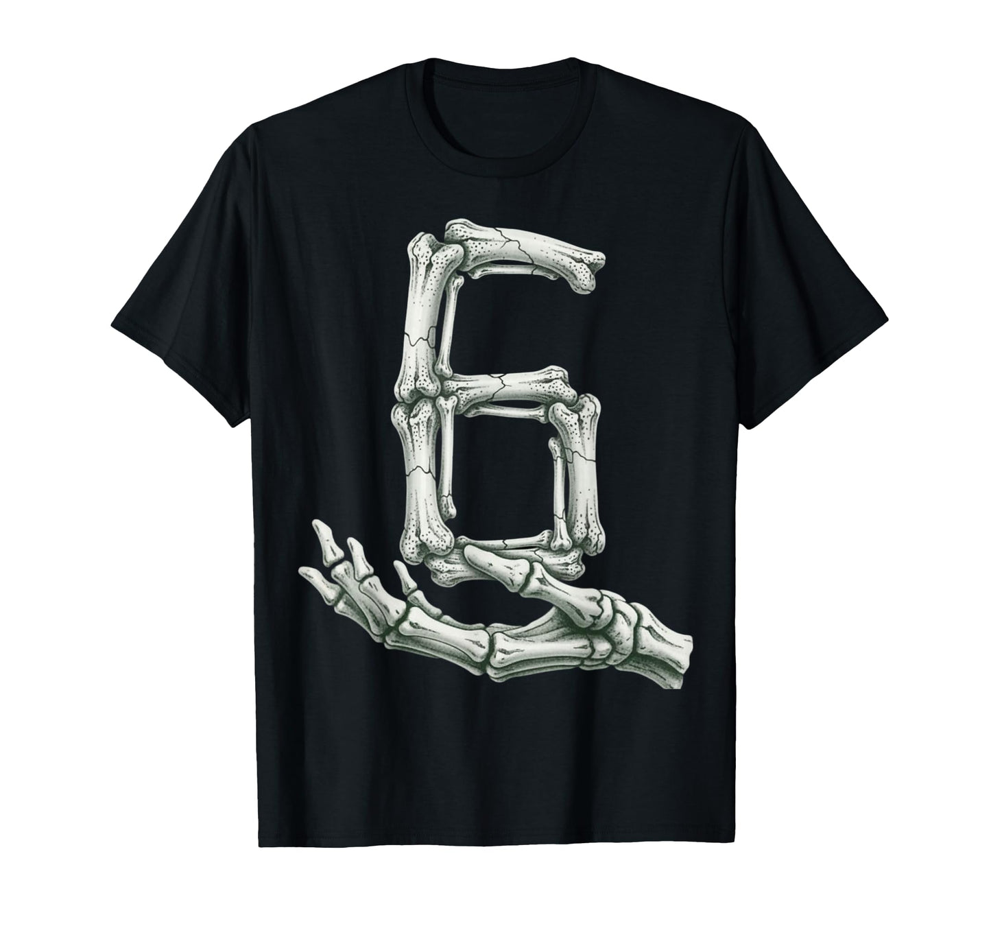 6 7 Halloween Skeleton Funny 67 Meme Gen Alpha Six Seven 6 T-Shirt