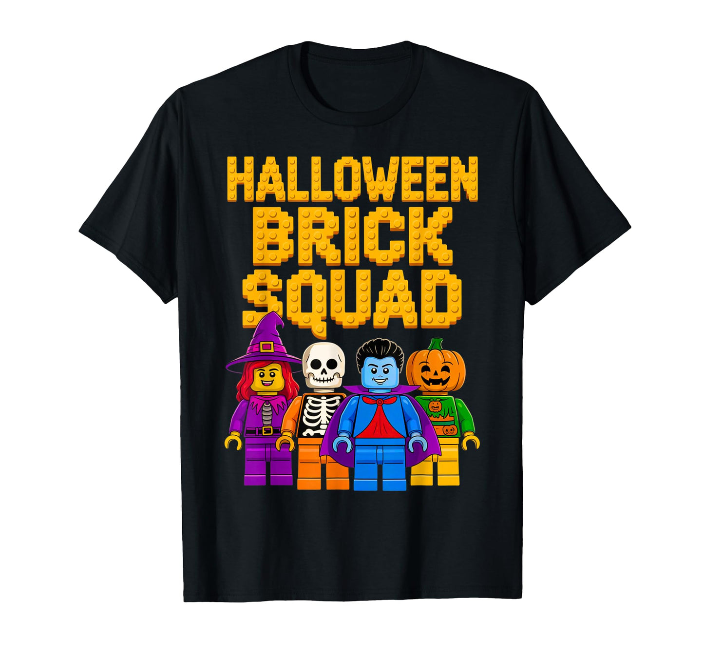 Halloween Costume Master Builder Bricks Blocks Building Kids T-Shirt