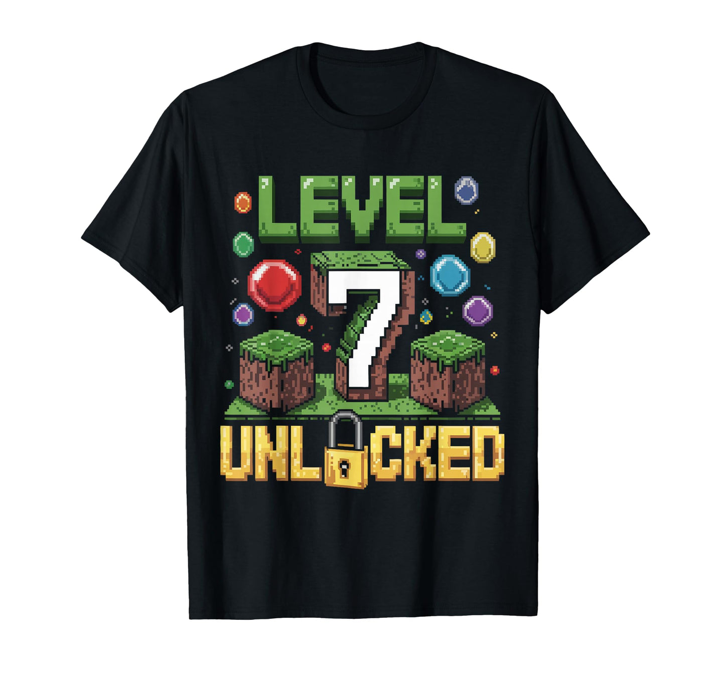 Birthday Children Shirt Level 7 Unlocked Games T-Shirt