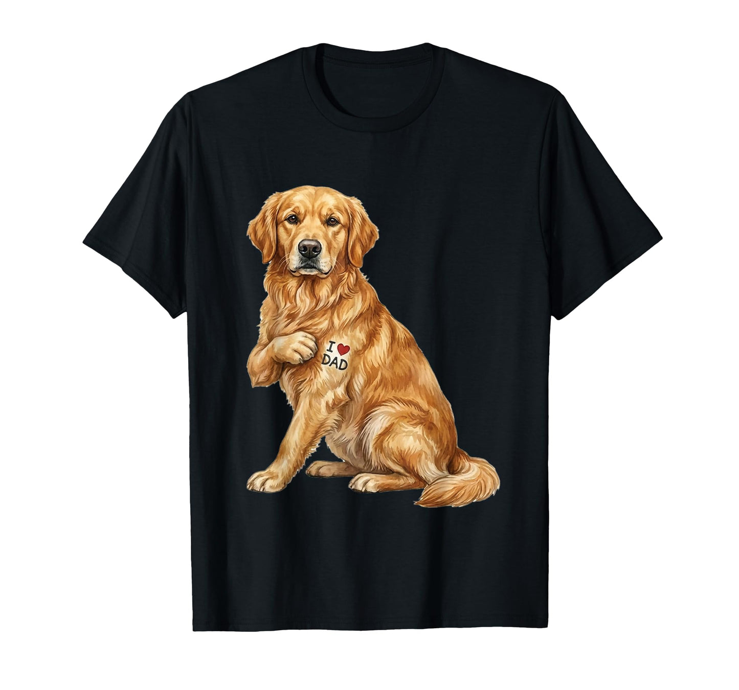 Golden Retriever I Love Dad Dog Dad Father's Day T-Shirt