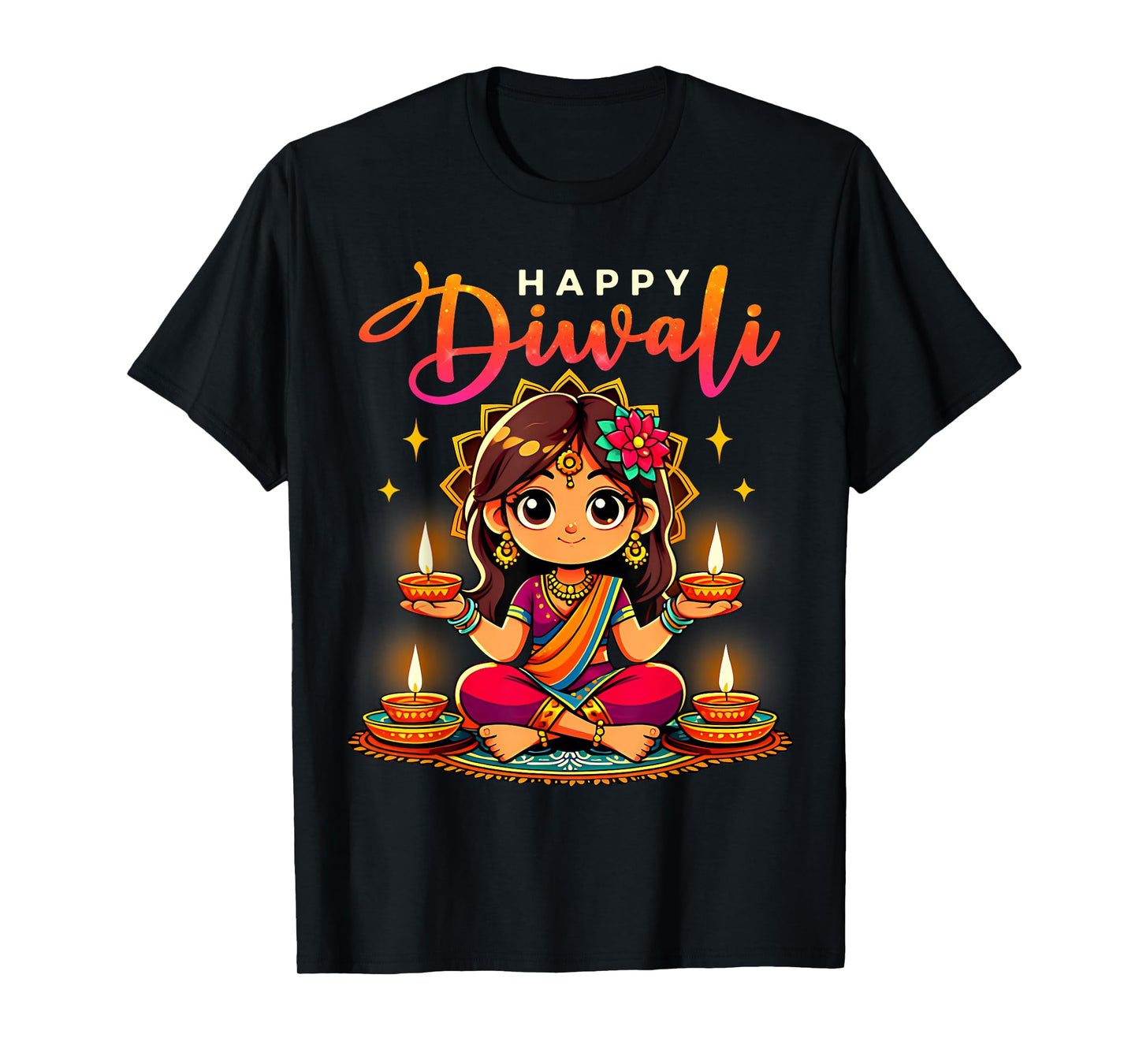 Happy Diwali Funny Festival Proud Indian Girl Kids Toddlers T-Shirt