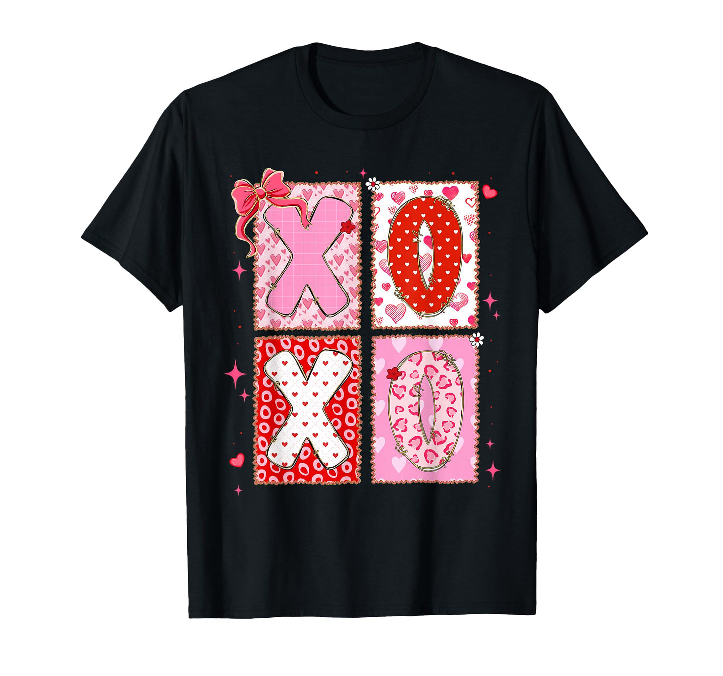 Valentine XOXO Preppy Heart Coquette Bow Girl Kid Women T-Shirt
