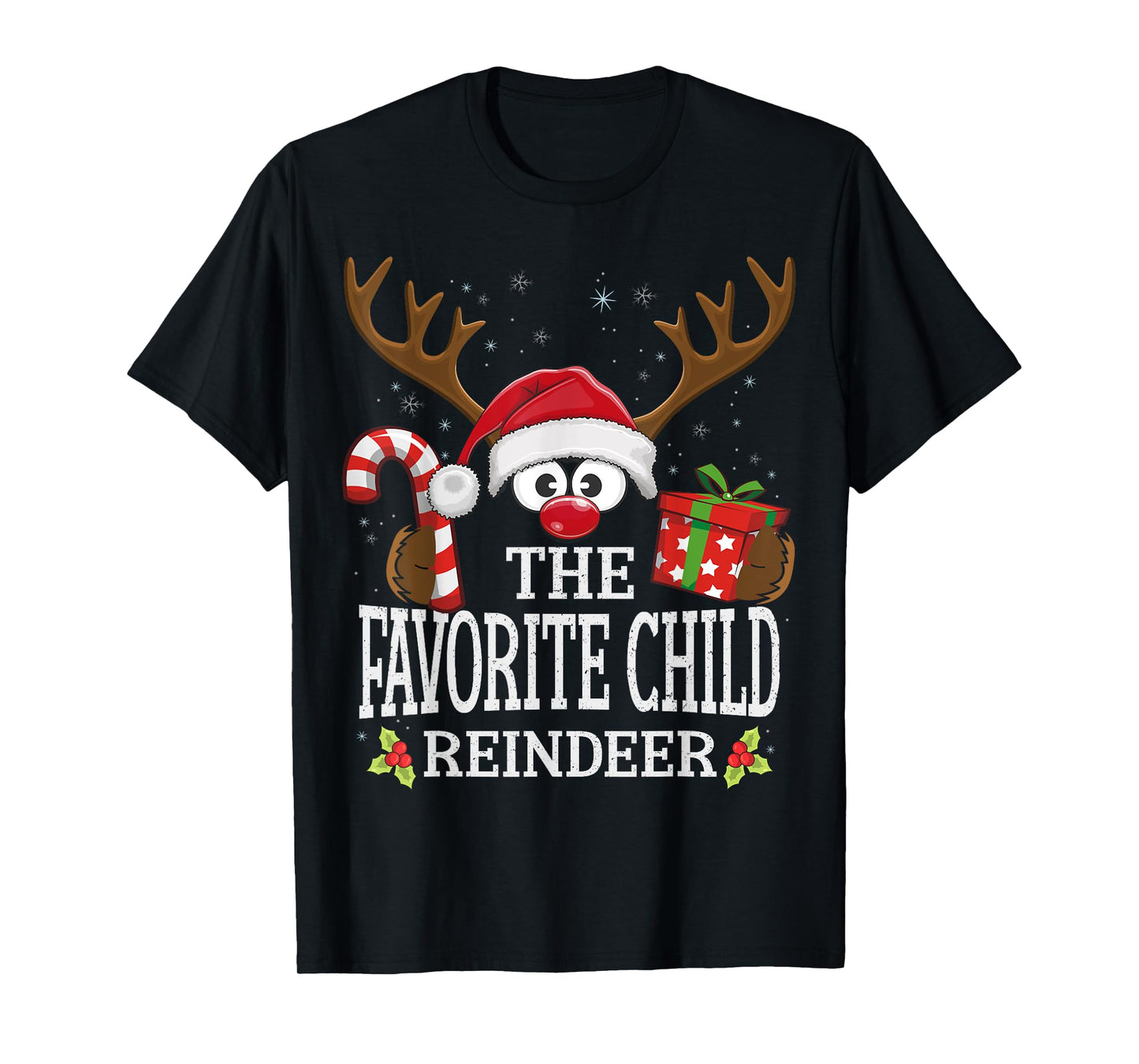 Christmas Matching The Favorite Child Reindeer Family T-Shirt