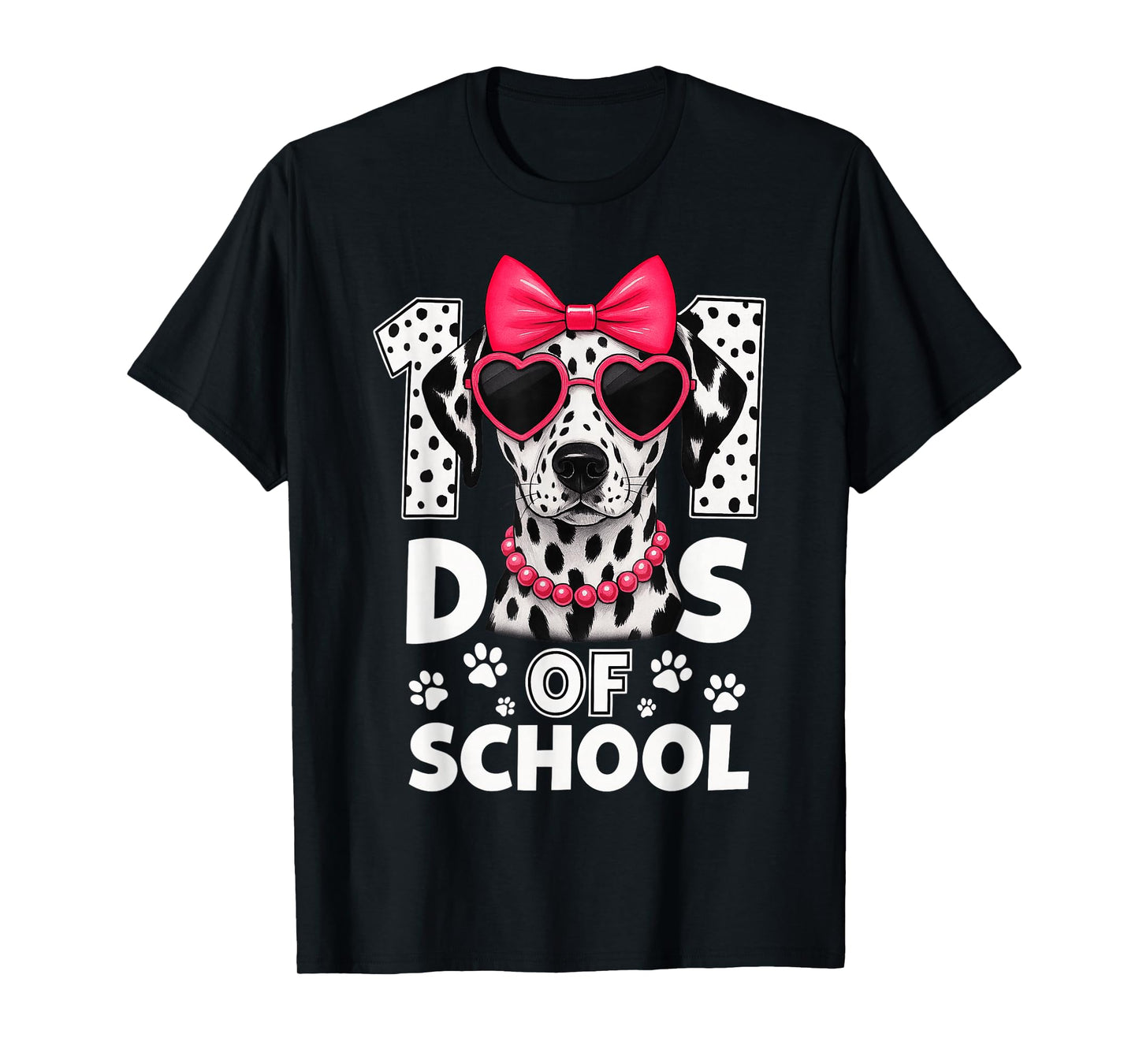 Cute 100 Days of School Dalmatian Girl Kids 100 Days Smarter T-Shirt