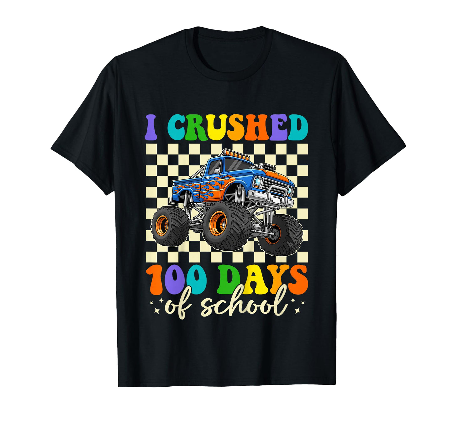 Kids 100 Days of School Monster Truck 100th Day of School Boys T-Shirt