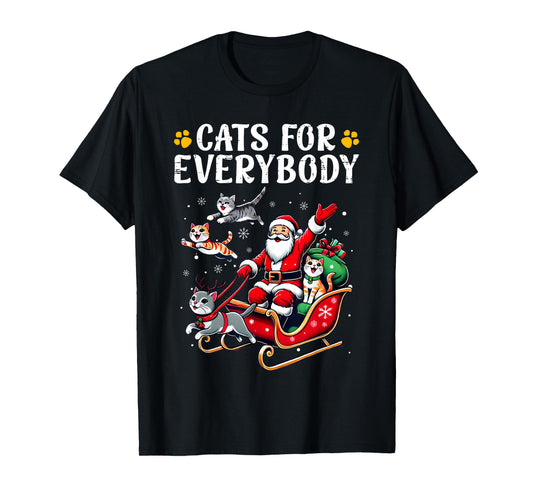 Cats For Everybody Christmas Cat Funny Xmas Men Women Santa T-Shirt
