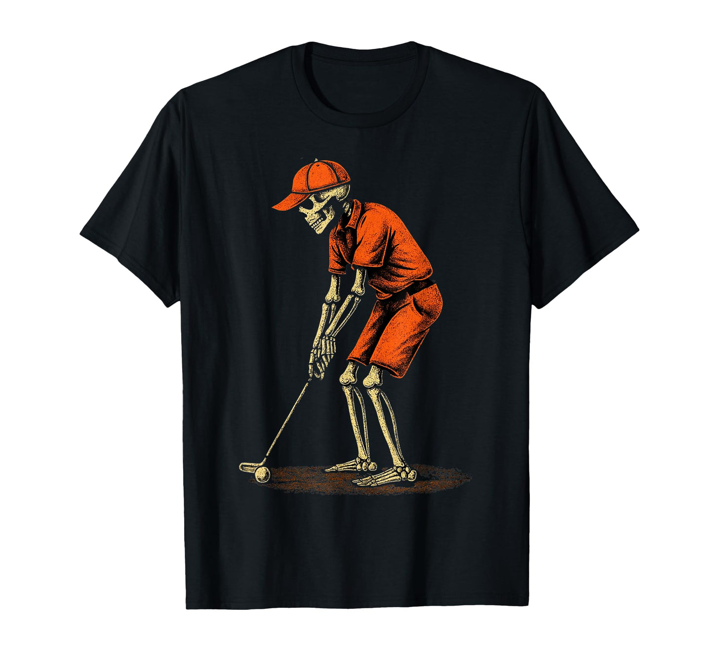 Skeleton Golf Halloween Golfer Golf Player Funny Men Dad T-Shirt