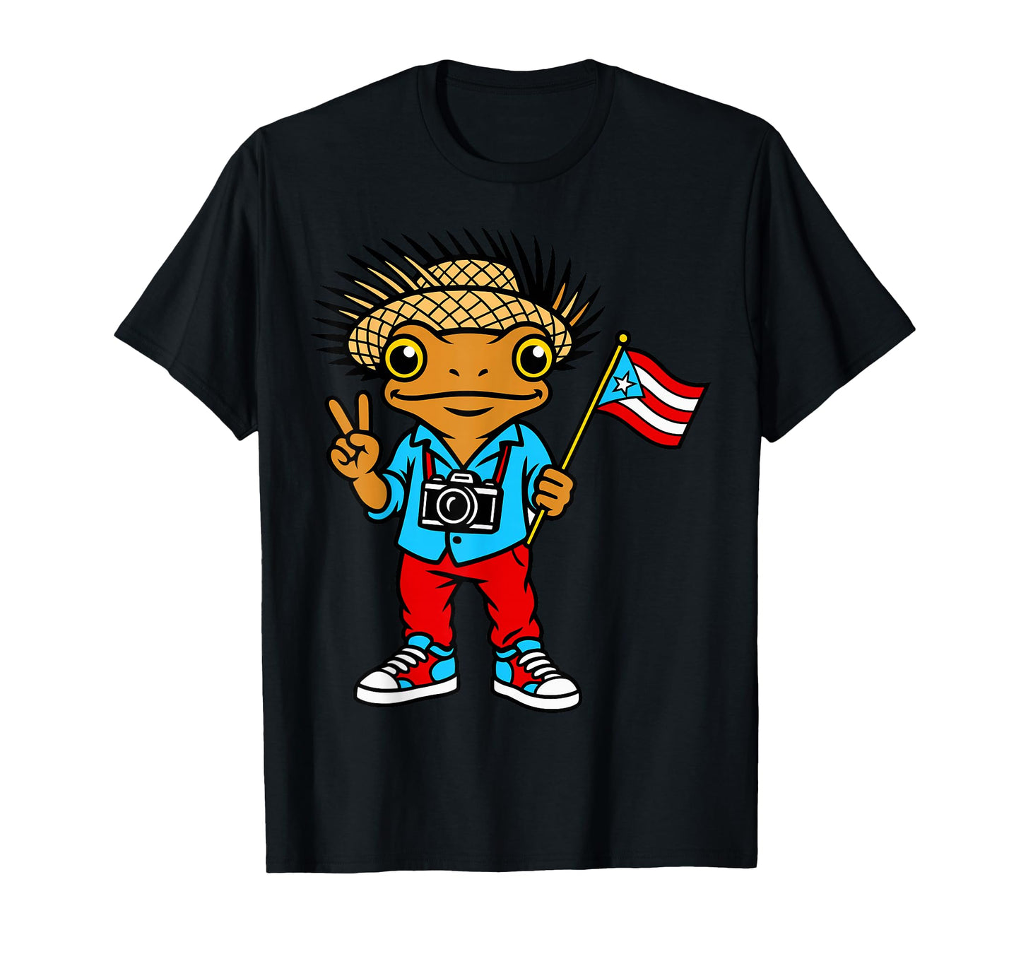 Coqui Frog Puerto Rico Puerto Rican Flag Taino Boricua Funny T-Shirt