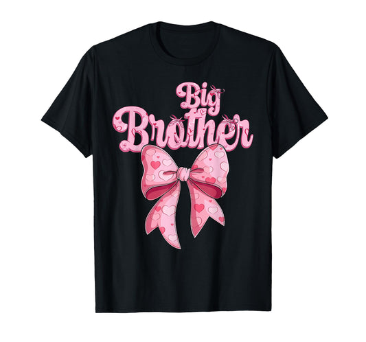 coquette bow family matching Groovy pink Big Brother T-Shirt