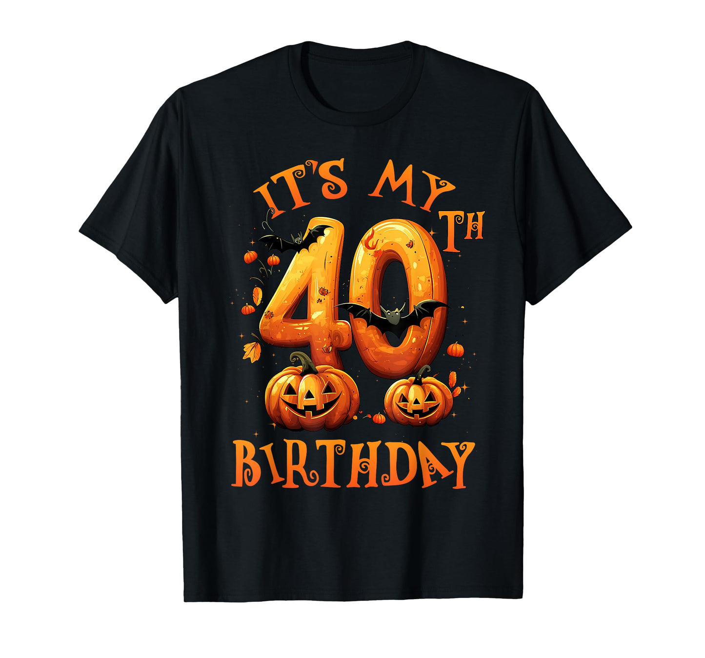 Boo It's My 40th Birthday Halloween Pumpkin 40 Years Old T-Shirt