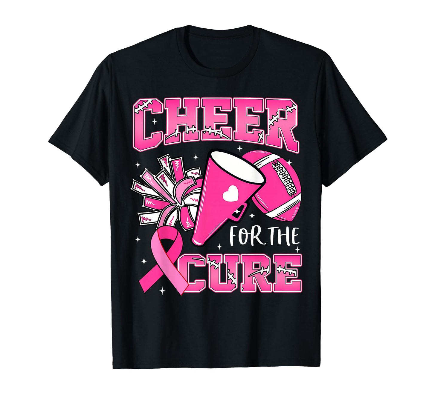 Cheer for The Cure Breast Cancer Awareness Cheerleader Women T-Shirt