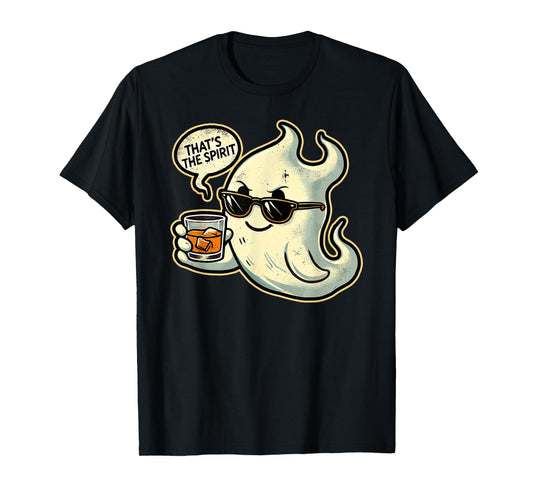 Cool Ghost Whiskey Pun Men Women Funny Halloween T-Shirt