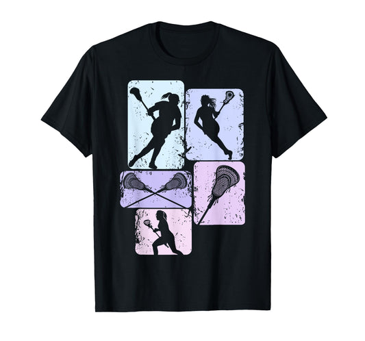 Lacrosse Girls Women Youth Kids T-Shirt